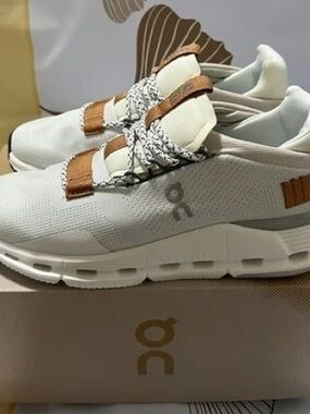 On Running Women's Sneakers in Cream with Tan Accents